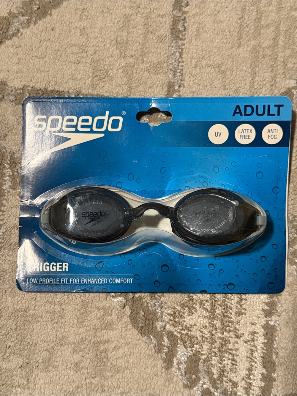 Speedo Adult Black Swim Goggles – Low Profile Rigger
